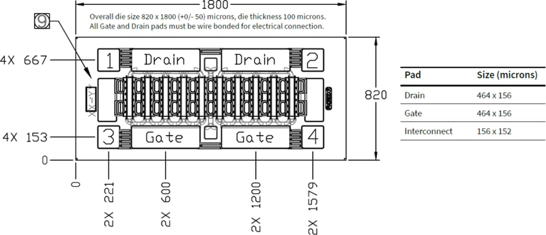 Mechanical Drawing - Wolfspeed CGHV60040D & CGHV60075D5 6.0GHz GaN HEMTs Mechanical Drawing - Wolfspeed CGHV60040D & CGHV60075D5 6.0GHz GaN HEMTs