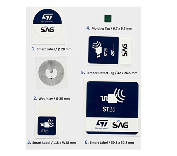 STMicroelectronics ST25-TAG-BAG-AB Set of ST25TV Series NFC Tags